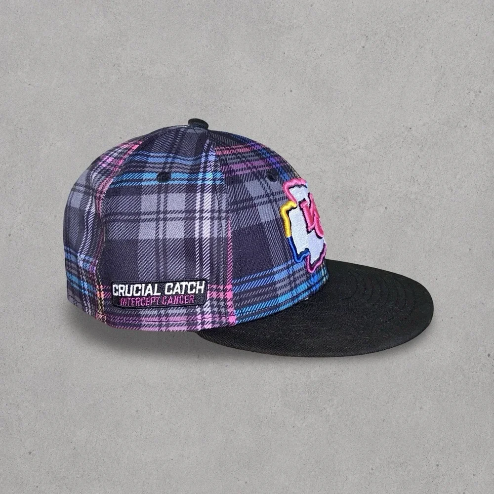 New Era Kansas City Chiefs Crucial Catch Plaid 59FIFTY Fitted Hat Size 7